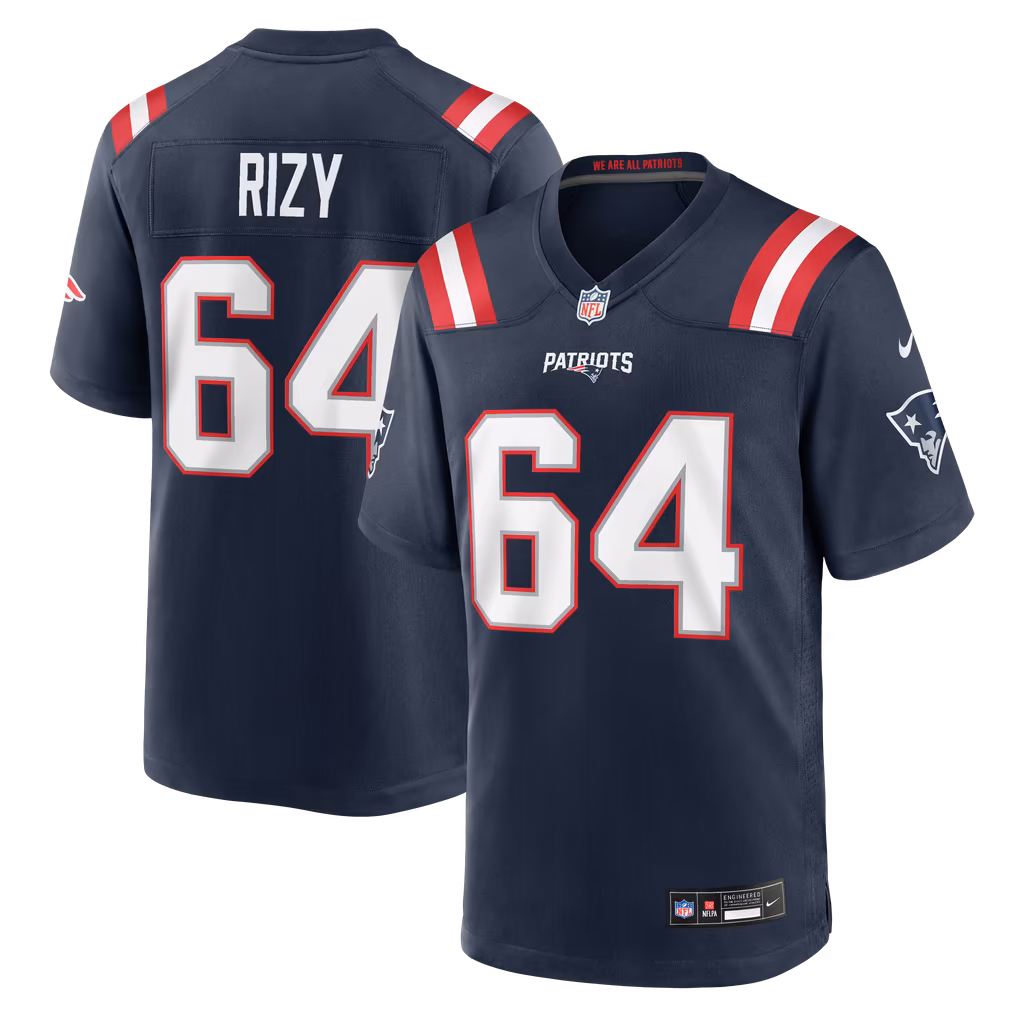 Men's New England Patriots Jacob Rizy Nike Navy Team Game Jersey