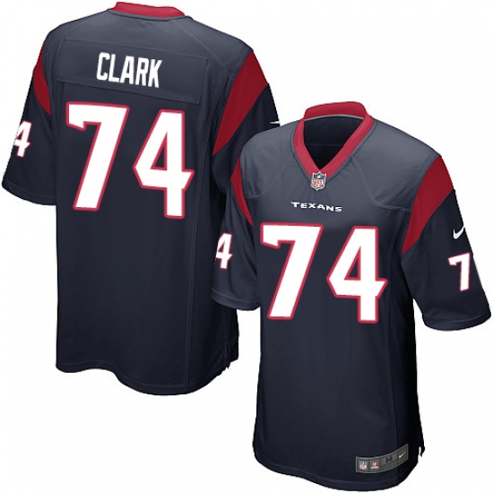 Men's Nike Houston Texans #74 Chris Clark Game Navy Blue Team Color NFL Jersey - Ujersey