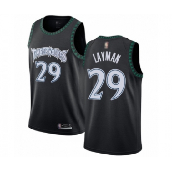 Women's Minnesota Timberwolves #29 Jake Layman Swingman Black Hardwood Classics Jersey - Ujersey