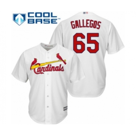 Youth St. Louis Cardinals #65 Giovanny Gallegos Authentic White Home Cool Base Baseball Player Jersey - Ujersey