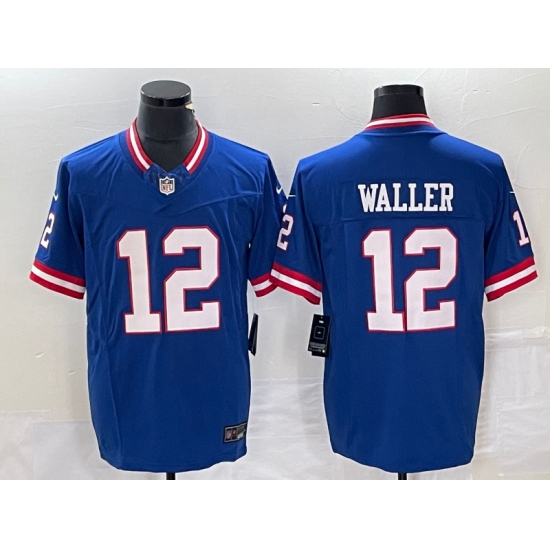 Men's Nike New York Giants #12 Darren Waller Blue 2023 F.U.S.E. Stitched Football Jerseys - Ujersey