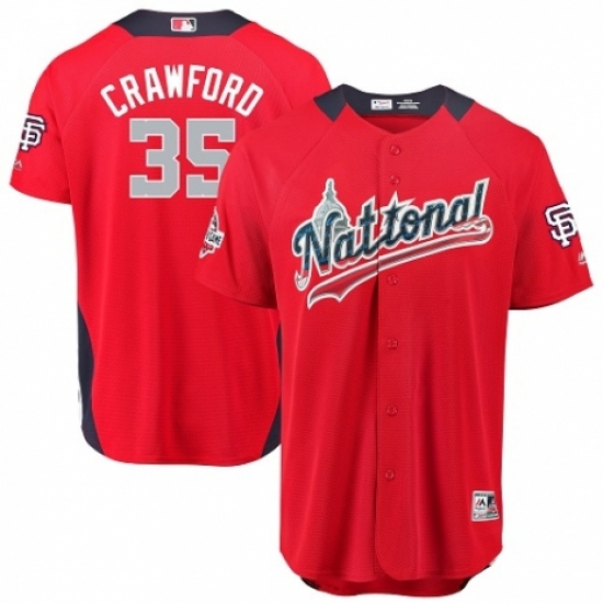 Men's Majestic San Francisco Giants #35 Brandon Crawford Game Red National League 2018 MLB All-Star MLB Jersey - Ujersey