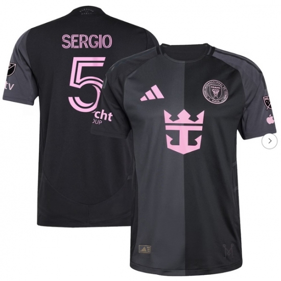 Men's Inter Miami CF Sergio Busquets adidas Black 2025 The Fortitude Kit Authentic Player Jersey - Ujersey
