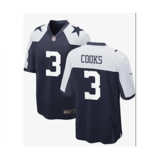 Men's Nike Dallas Cowboys #3 Brandin Cooks Navy Navy Thanksgiving Limited Football Stitched Jersey - Ujersey