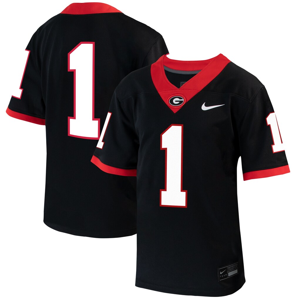 Youth Nike #1 Black Georgia Bulldogs Alternate Untouchable Jersey - ujerseystore