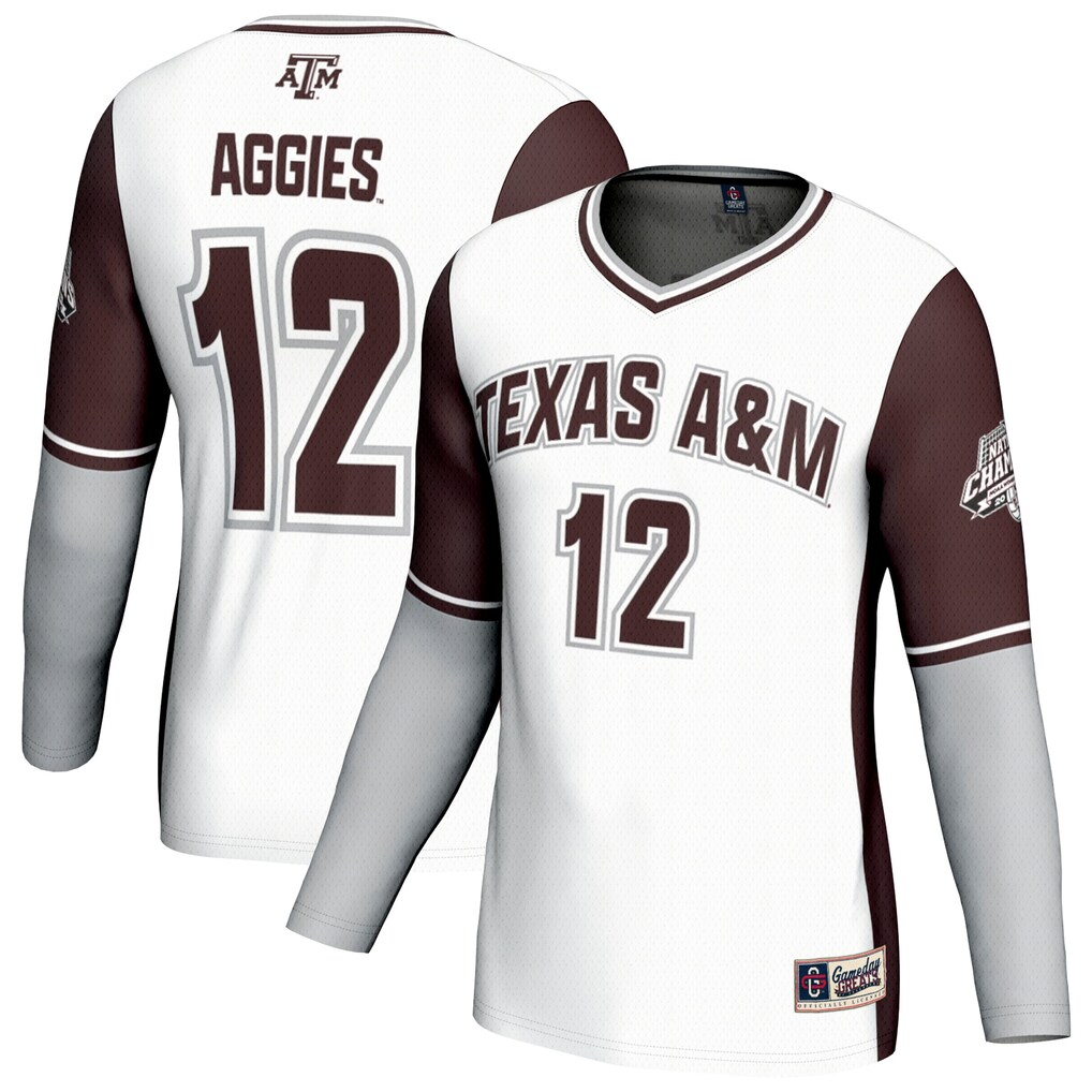 Youth GameDay Greats White Texas A&M Aggies 2025 NCAA Volleyball National Champions Commemorative Fashion Jersey - U-jersey