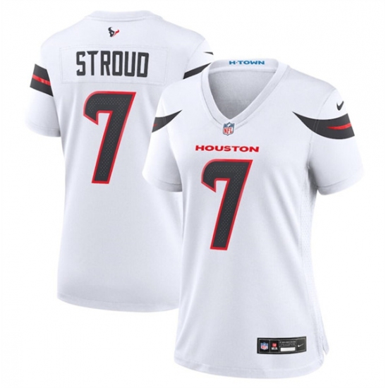 Women's Houston Texans #7 C.J. Stroud White 2024 Stitched Jersey - Ujersey