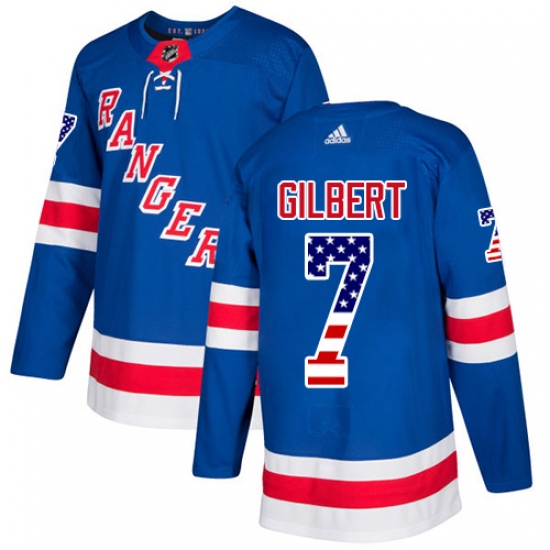 Youth Adidas New York Rangers #7 Rod Gilbert Authentic Royal Blue USA Flag Fashion NHL Jersey - Ujersey