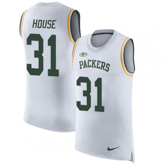 Men's Nike Green Bay Packers #31 Davon House Limited White Rush Player Name & Number Tank Top NFL Jersey - Ujersey