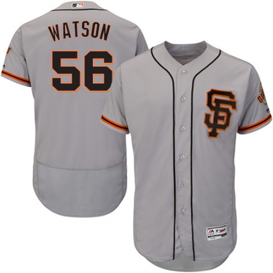 Men's Majestic San Francisco Giants #56 Tony Watson Grey Alternate Flex Base Authentic Collection MLB Jersey - Ujersey