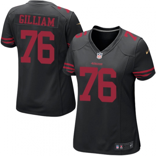 Women's Nike San Francisco 49ers #76 Garry Gilliam Game Black NFL Jersey - Ujersey
