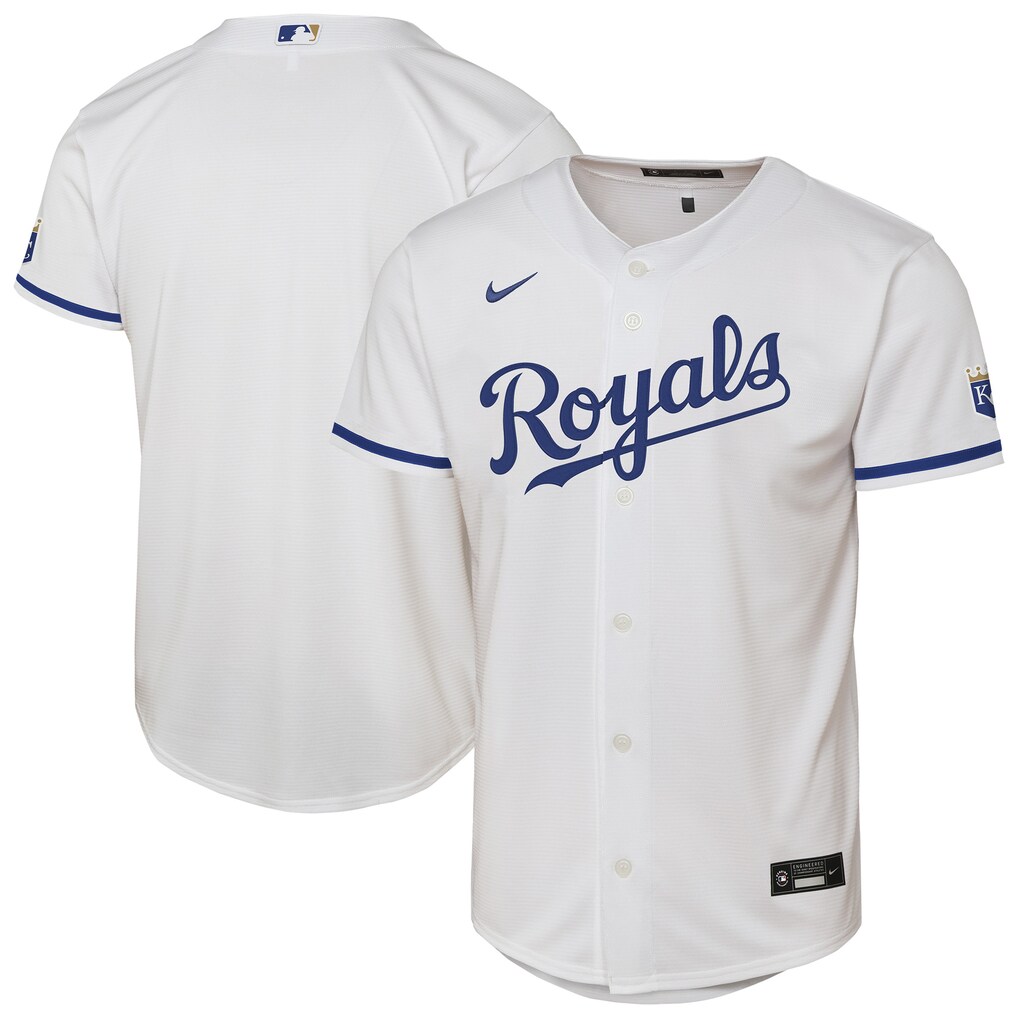 Youth Kansas City Royals Nike White Home Stadium Jersey - SUjersey01