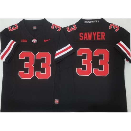 Men's Ohio State Buckeyes #33 Jack Sawyer Black 2025 F.U.S.E. Limited Stitched Jersey