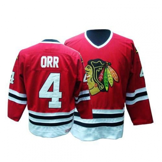 Men's CCM Chicago Blackhawks #4 Bobby Orr Premier Red Throwback NHL Jersey - Ujersey
