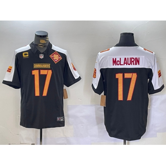 Men's Washington Commanders #17 Terry McLaurin Black Thanksgiving 2024 FUSE Vapor 90th Limited Stitched Jersey - Ujersey