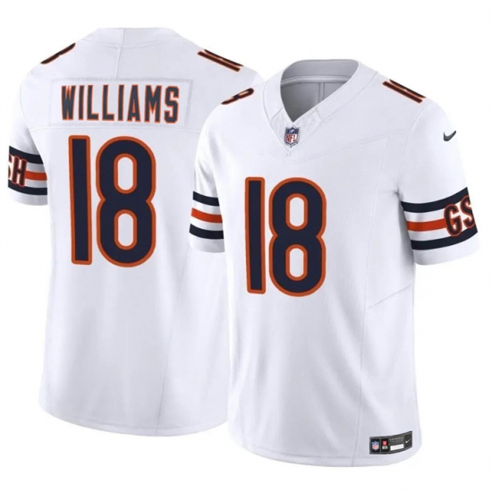 Men's Chicago Bears #18 Caleb Williams White 2024 Draft F.U.S.E. Vapor Football Stitched Jersey - Ujersey