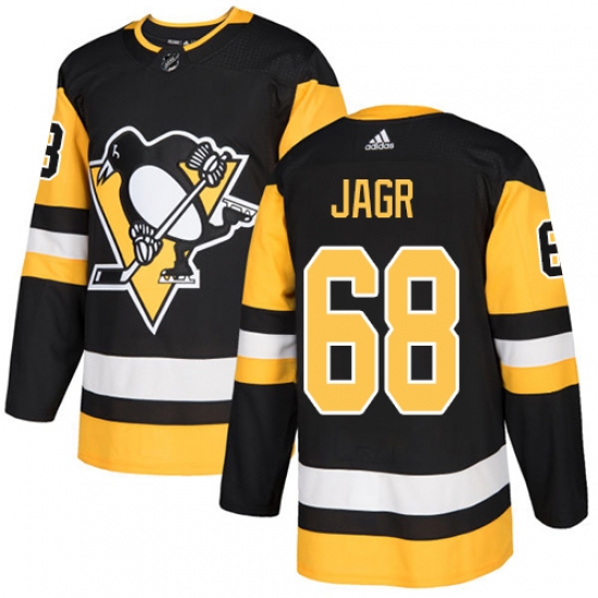 Men's Adidas Pittsburgh Penguins #68 Jaromir Jagr Premier Black Home NHL Jersey - Ujersey