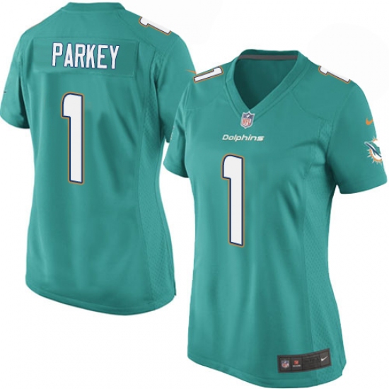 Women's Nike Miami Dolphins #1 Cody Parkey Game Aqua Green Team Color NFL Jersey - Ujersey