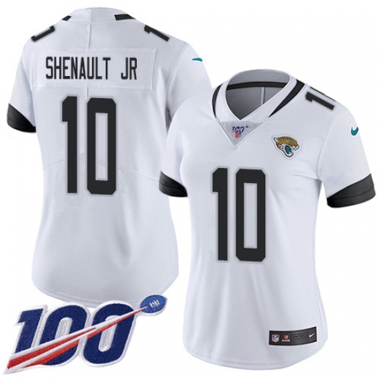 Women's Jacksonville Jaguars #10 Laviska Shenault Jr. White Stitched 100th Season Vapor Untouchable Limited Jersey - Ujersey
