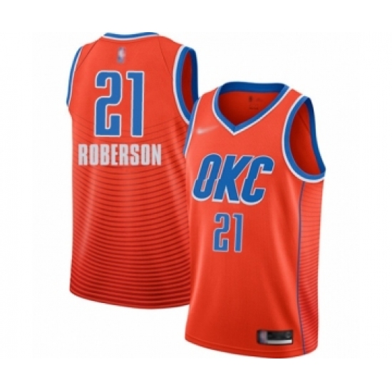 Youth Oklahoma City Thunder #21 Andre Roberson Swingman Orange Finished Basketball Jersey - Statement Edition - Ujersey