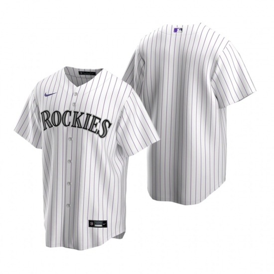 Men's Nike Colorado Rockies Blank White Home Stitched Baseball Jersey - Ujersey