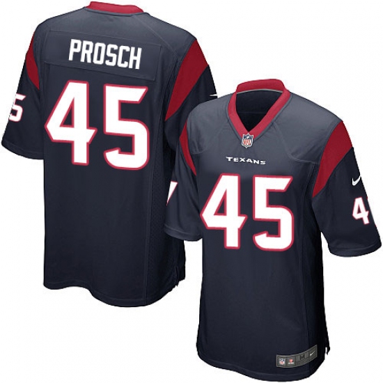 Men's Nike Houston Texans #45 Jay Prosch Game Navy Blue Team Color NFL Jersey - Ujersey