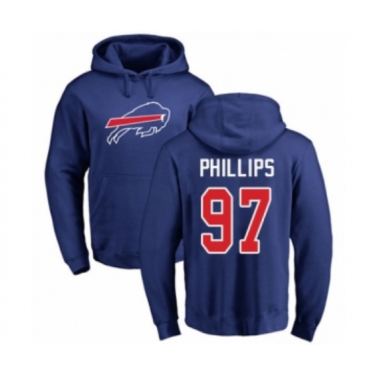 Football Buffalo Bills #97 Jordan Phillips Royal Blue Name & Number Logo Pullover Hoodie - Ujersey