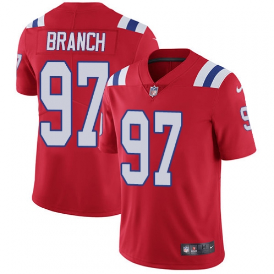 Men's Nike New England Patriots #97 Alan Branch Red Alternate Vapor Untouchable Limited Player NFL Jersey - Ujersey