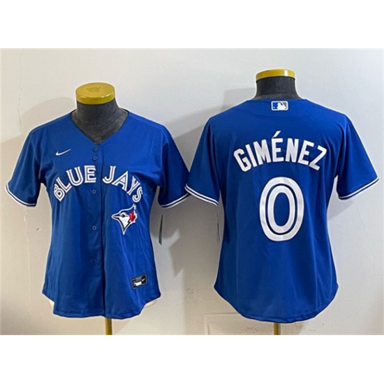 Women's Toronto Blue Jays #0 Andrés Giménez Blue Cool Base Stitched Baseball Jersey(Run Small) - Ujersey