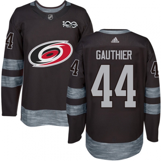 Men's Adidas Carolina Hurricanes #44 Julien Gauthier Authentic Black 1917-2017 100th Anniversary NHL Jersey - Ujersey