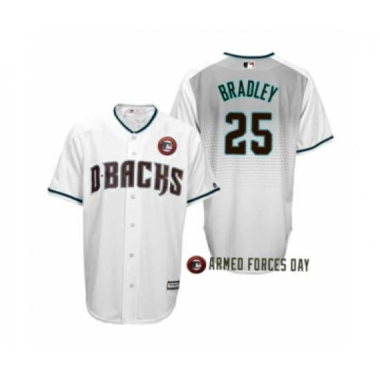 Men's 2019 Armed Forces Day Archie Bradley #25 Arizona Diamondbacks White Jersey - Ujersey