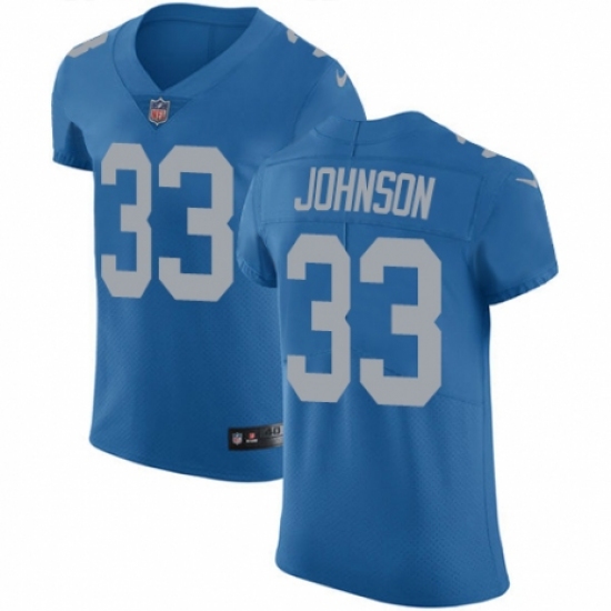 Men's Nike Detroit Lions #33 Kerryon Johnson Blue Alternate Vapor Untouchable Elite Player NFL Jersey - Ujersey