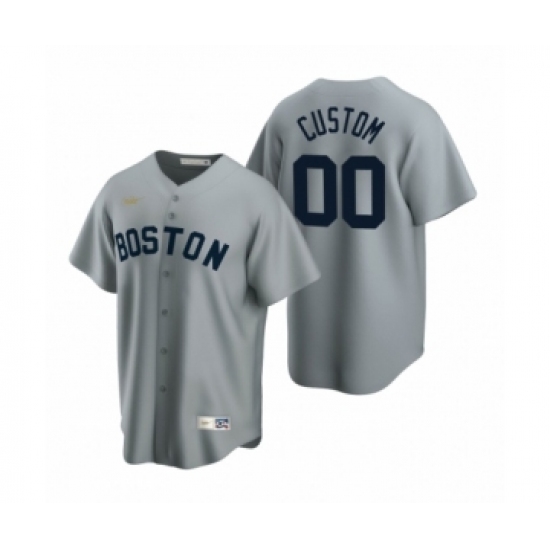 Boston Red Sox Custom Nike Gray Cooperstown Collection Road Jersey - Ujersey