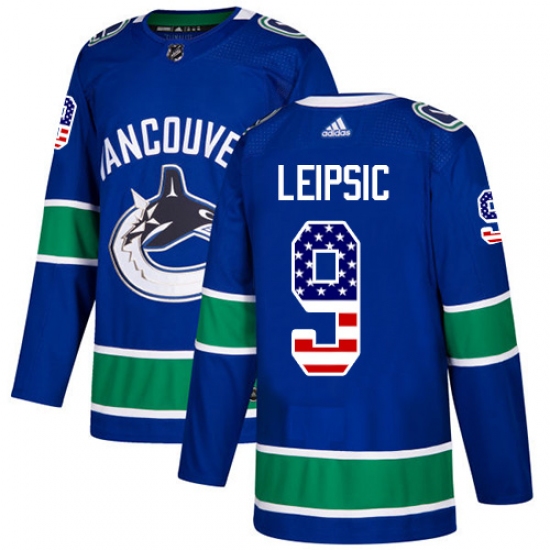 Youth Adidas Vancouver Canucks #9 Brendan Leipsic Authentic Blue USA Flag Fashion NHL Jersey - Ujersey