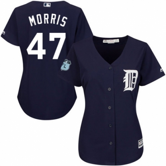 Women's Majestic Detroit Tigers #47 Jack Morris Authentic Navy Blue Alternate Cool Base MLB Jersey - Ujersey