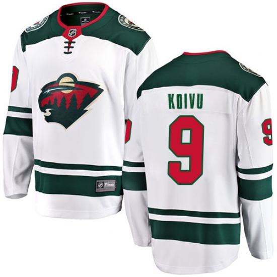 Youth Minnesota Wild #9 Mikko Koivu Authentic White Away Fanatics Branded Breakaway NHL Jersey - Ujersey