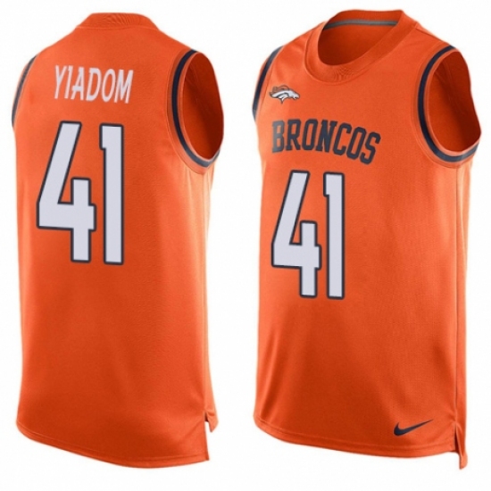 Men's Nike Denver Broncos #41 Isaac Yiadom Limited Orange Player Name & Number Tank Top NFL Jersey - Ujersey