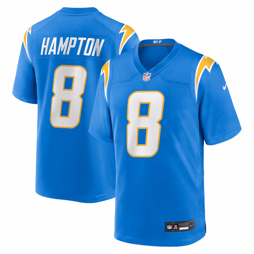 Men's Los Angeles Chargers Omarion Hampton Nike Powder Blue Game Player Jersey