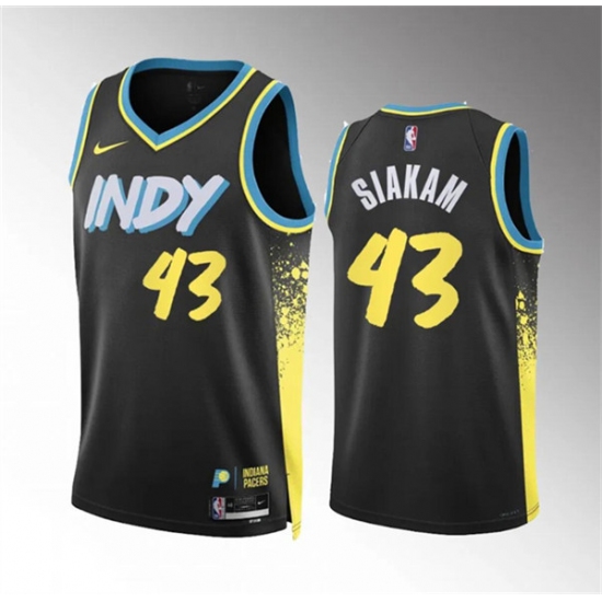 Men's Indiana Pacers #43 Pascal Siakam Black 2023-24 City Edition Stitched Basketball Jersey - Ujersey