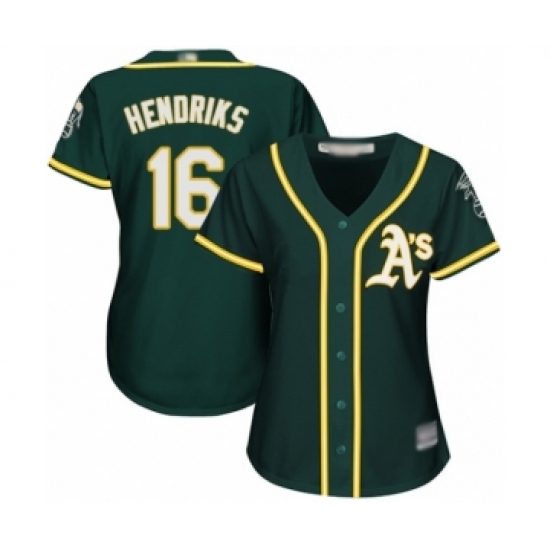 Women's Oakland Athletics #16 Liam Hendriks Authentic Green Alternate 1 Cool Base Baseball Jersey - Ujersey