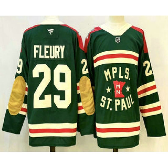 Men's Minnesota Wild #29 Marc Andre Fleury Green Winter Classic Stitched Authentic Jersey - Ujersey