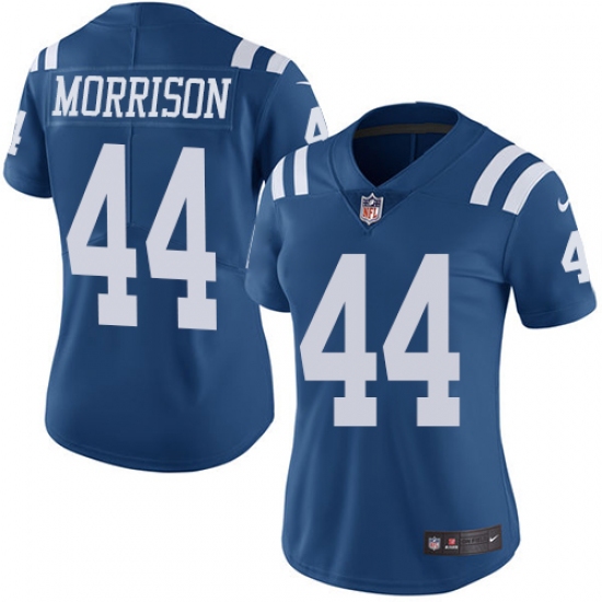Women's Nike Indianapolis Colts #44 Antonio Morrison Limited Royal Blue Rush Vapor Untouchable NFL Jersey - Ujersey