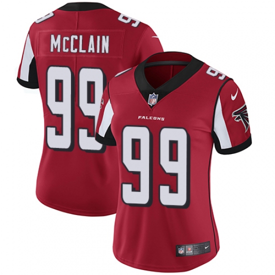 Women Nike Atlanta Falcons #99 Terrell McClain Red Team Color Vapor Untouchable Limited Player NFL Jersey - Ujersey