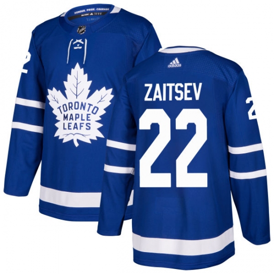 Men's Adidas Toronto Maple Leafs #22 Nikita Zaitsev Authentic Royal Blue Home NHL Jersey - Ujersey