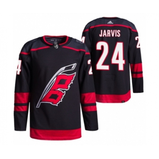 Men's Carolina Hurricanes #24 Seth Jarvis Black Stitched Jersey - Ujersey