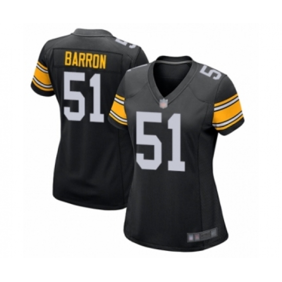 Women's Pittsburgh Steelers #51 Mark Barron Game Black Alternate Football Jersey - Ujersey