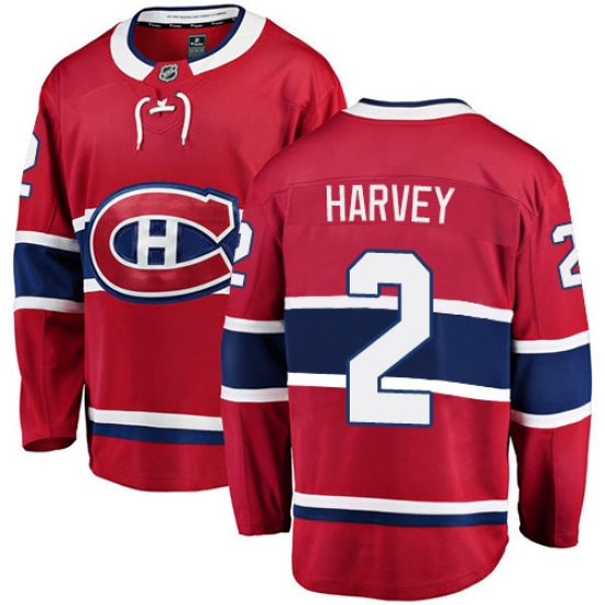 Youth Montreal Canadiens #2 Doug Harvey Authentic Red Home Fanatics Branded Breakaway NHL Jersey - Ujersey
