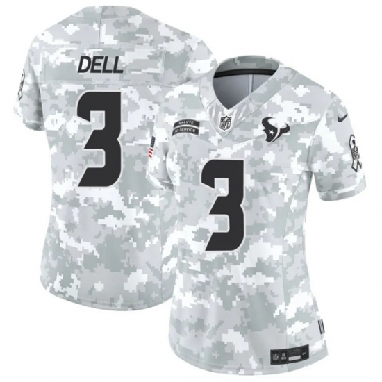 Women's Houston Texans #3 Tank Dell 2024 F.U.S.E Arctic Camo Salute To Service Limited Stitched Football Jersey(Run Small) - Ujersey