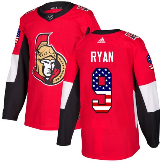Men's Adidas Ottawa Senators #9 Bobby Ryan Authentic Red USA Flag Fashion NHL Jersey