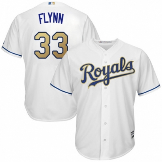 Youth Majestic Kansas City Royals #33 Brian Flynn Replica White Home Cool Base MLB Jersey - Ujersey